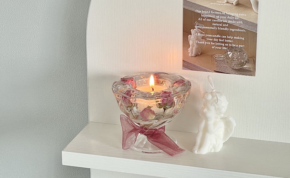 3．ドライフラワーをあしらったキャンドルホルダー