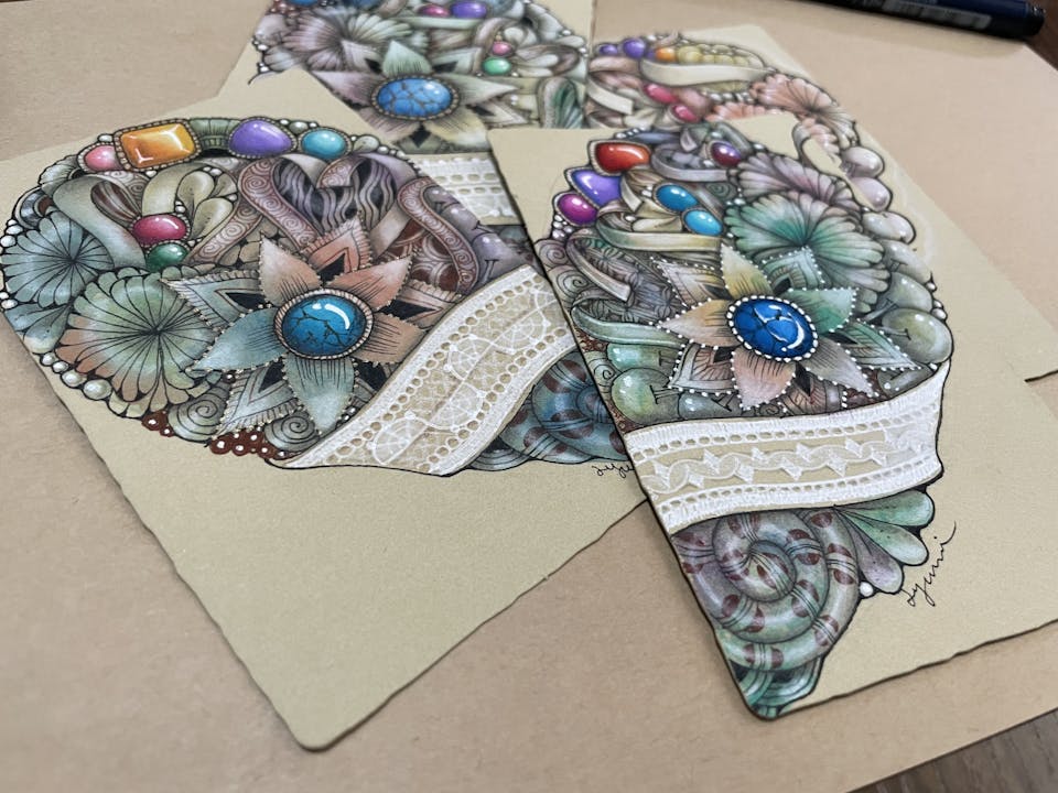 ゼンタングル®︎a bouquet of hearts講座