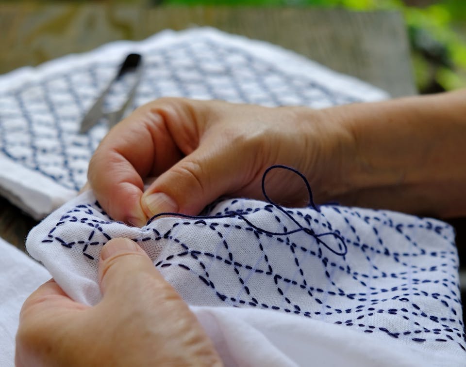 刺し子のやり方｜始めと終わり