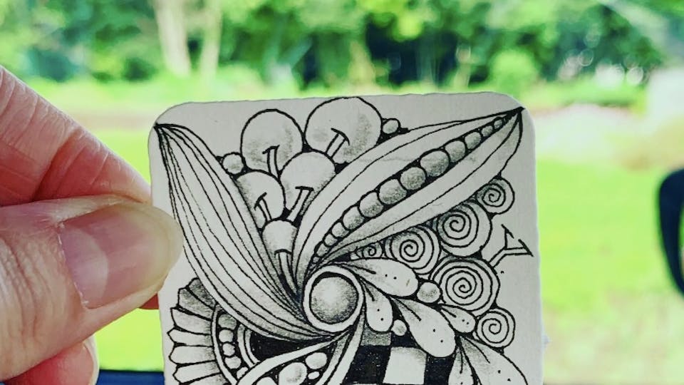 ゼンタングル®︎の花を描いて日常にリラックスと癒しを