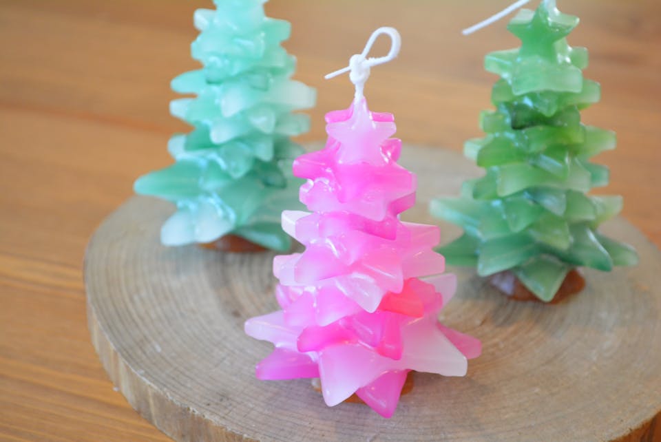 アイデア3：クリスマスツリーキャンドル〜グラデーション〜