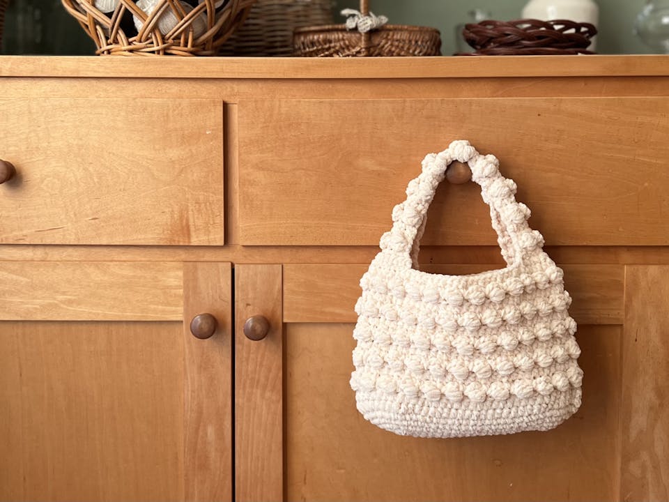 uzu.「【PDF補足編み図付き】かぎ針編み ぽこぽこバッグの編み方」