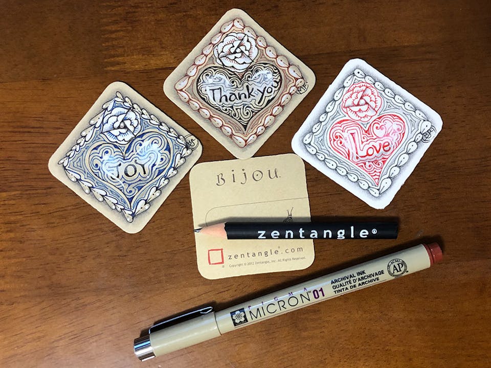 ふるはし美鳥「ゼンタングル®︎で描く ハートのサンキューカード」