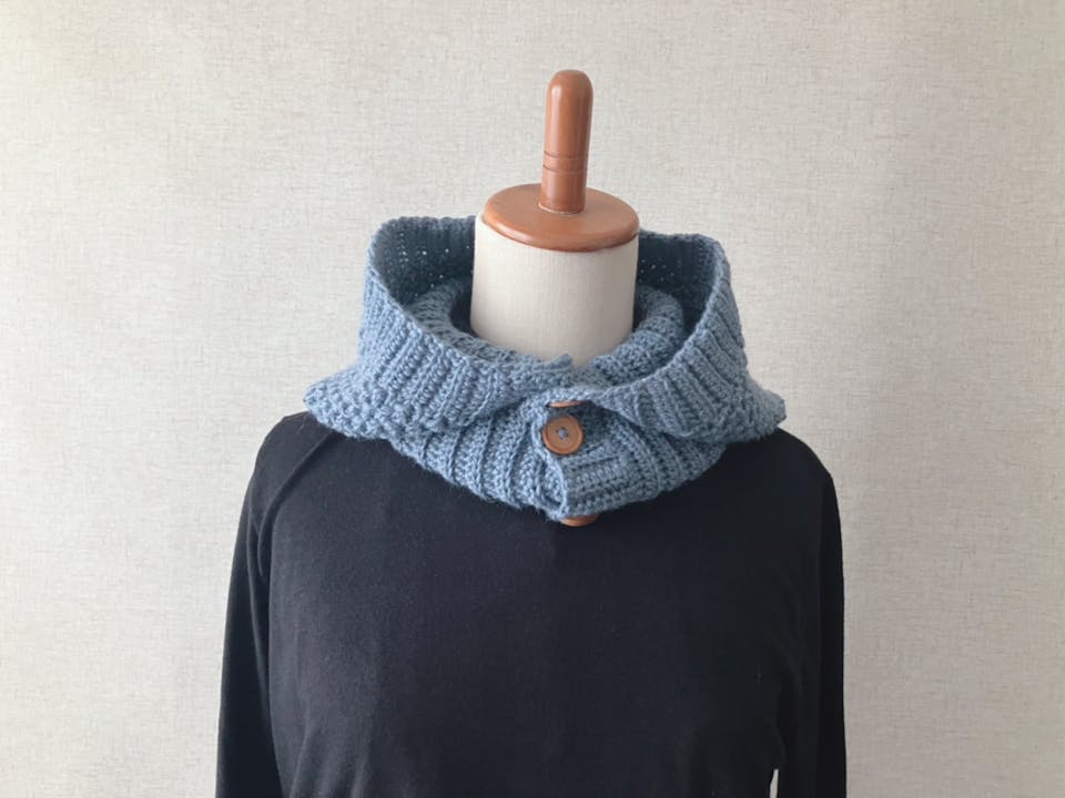 ATELIER *mati*「【PDF編み図付き】ボタン留めのバラクラバの作り方」