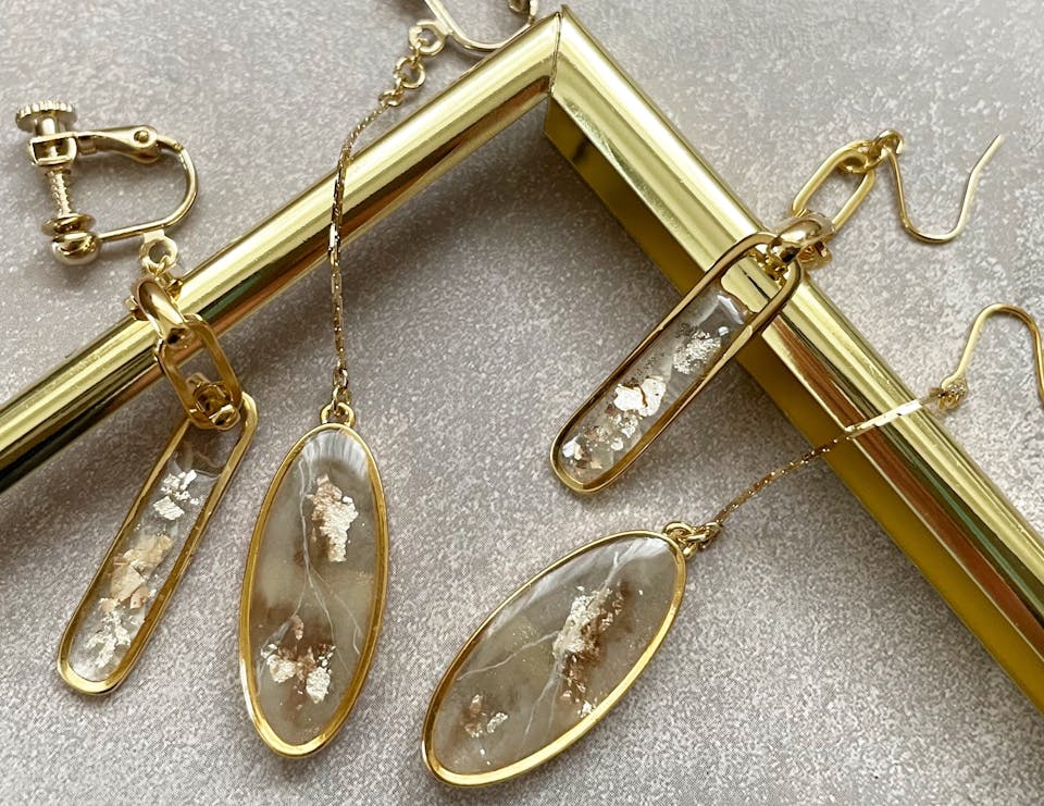 6-1．天然石風のレジンイヤリング