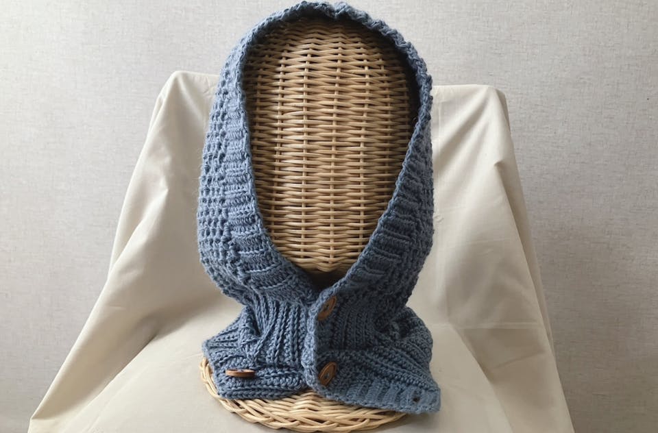 ATELIER *mati*「【PDF編み図付き】ボタン留めのバラクラバの作り方」