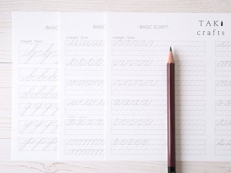 筆記体を書く際のコツ