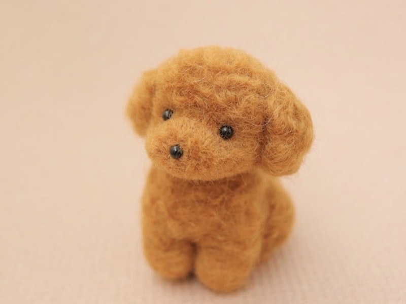 羊毛フェルト犬 オレンジ色 ぬいぐるみ 100均の材料で羊毛フェルト！犬・猫モチーフの作り方やコツを紹介