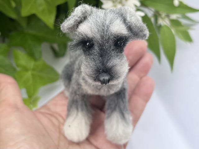 お座りミニチュアシュナウザーを制作のイメージ画像