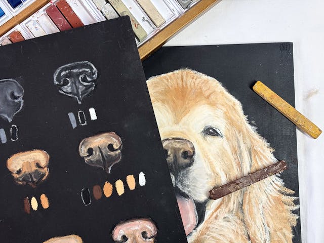 チョークアートで
ペットの似顔絵を描くスキルが身につくのイメージ画像