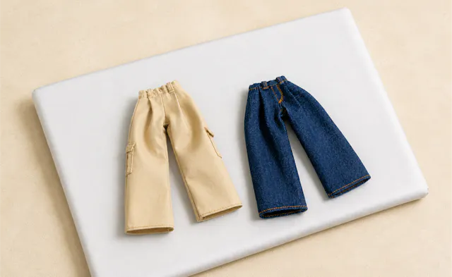 基本の型紙から、
カーゴパンツやデニムへ自由にアレンジのイメージ画像