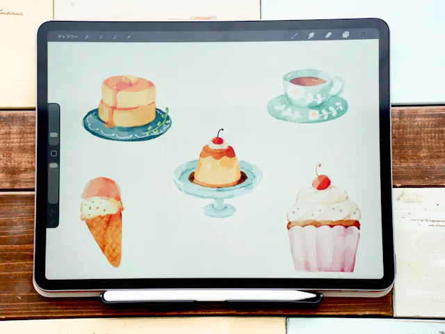 身近なスイーツを描きながら、
イラストの表現力をステップアップのイメージ画像