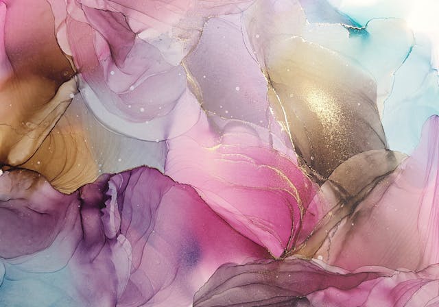 鮮やかで美しいアルコールインクアートのイメージ画像