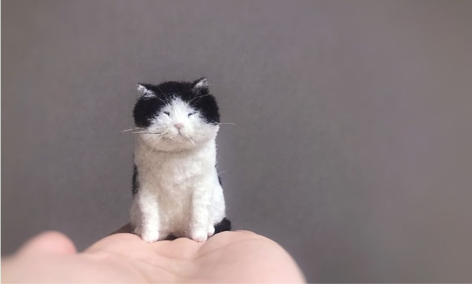 コース動画】MEBARUが教える！初めての羊毛フェルト講座 -白黒猫編