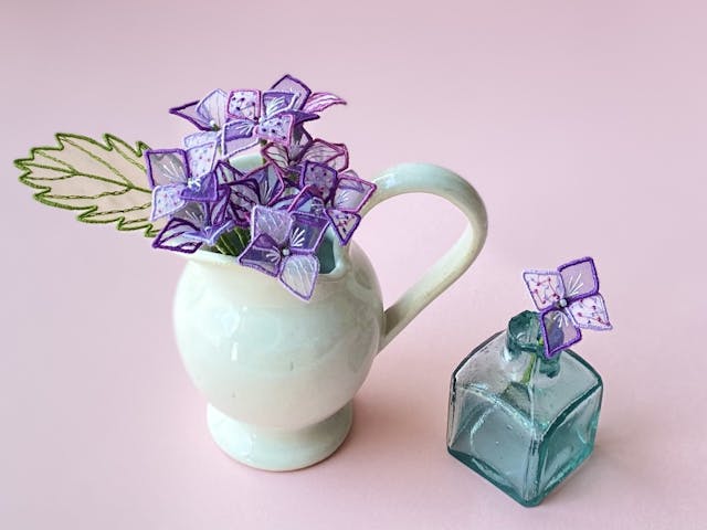 立体刺繍で作る「紫陽花」に挑戦のイメージ画像