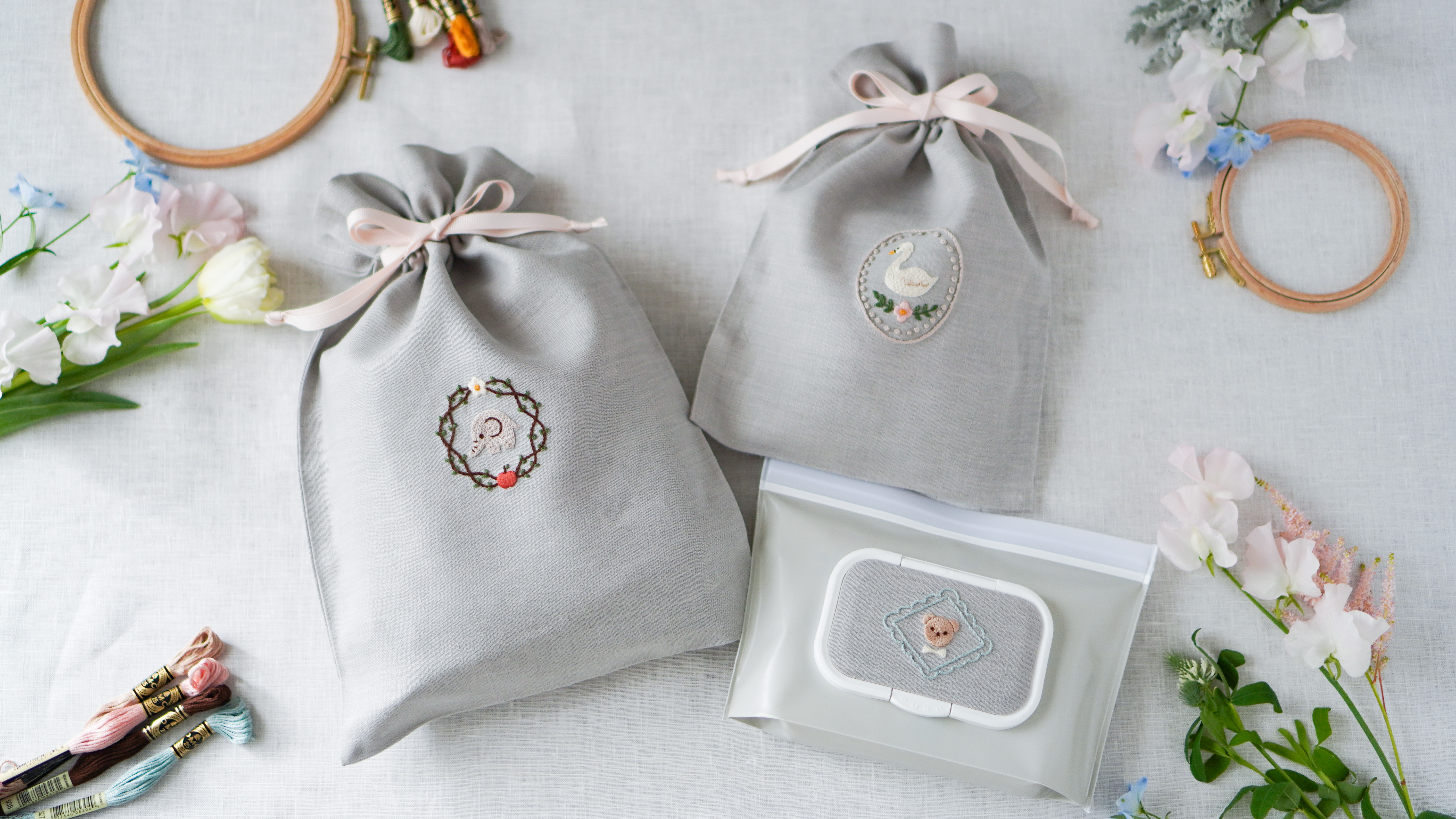 8種類のステッチが学べる！かわいい動物刺繍講座