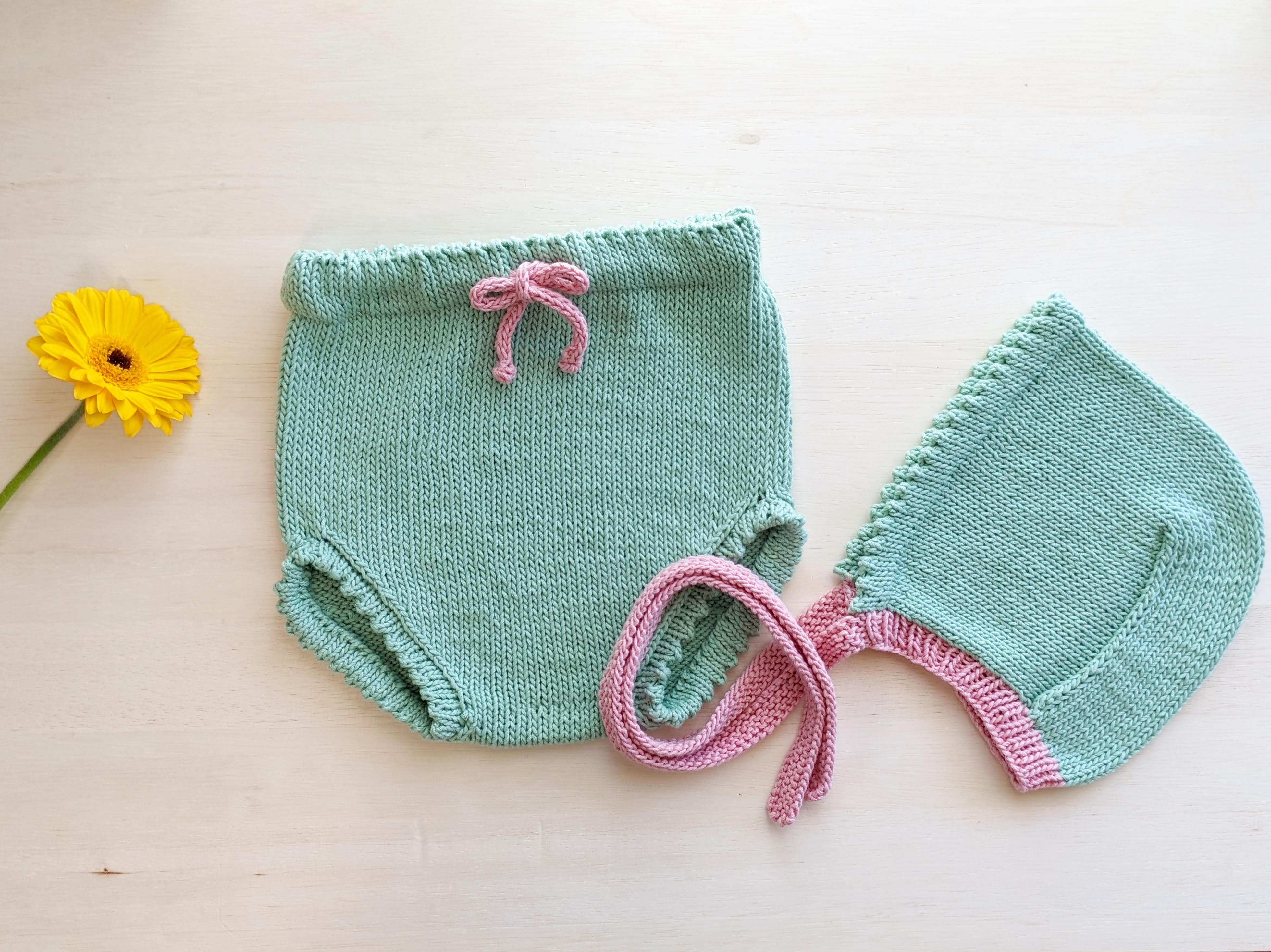 棒針編みで作る、ベビーニットの編み物講座 ~ baby bonnet & bloomers ~の紹介画像5