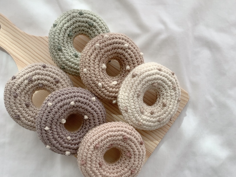 【くまさんラトルとドーナツのあみぐるみ】手編みのベビートイ講座の紹介画像3