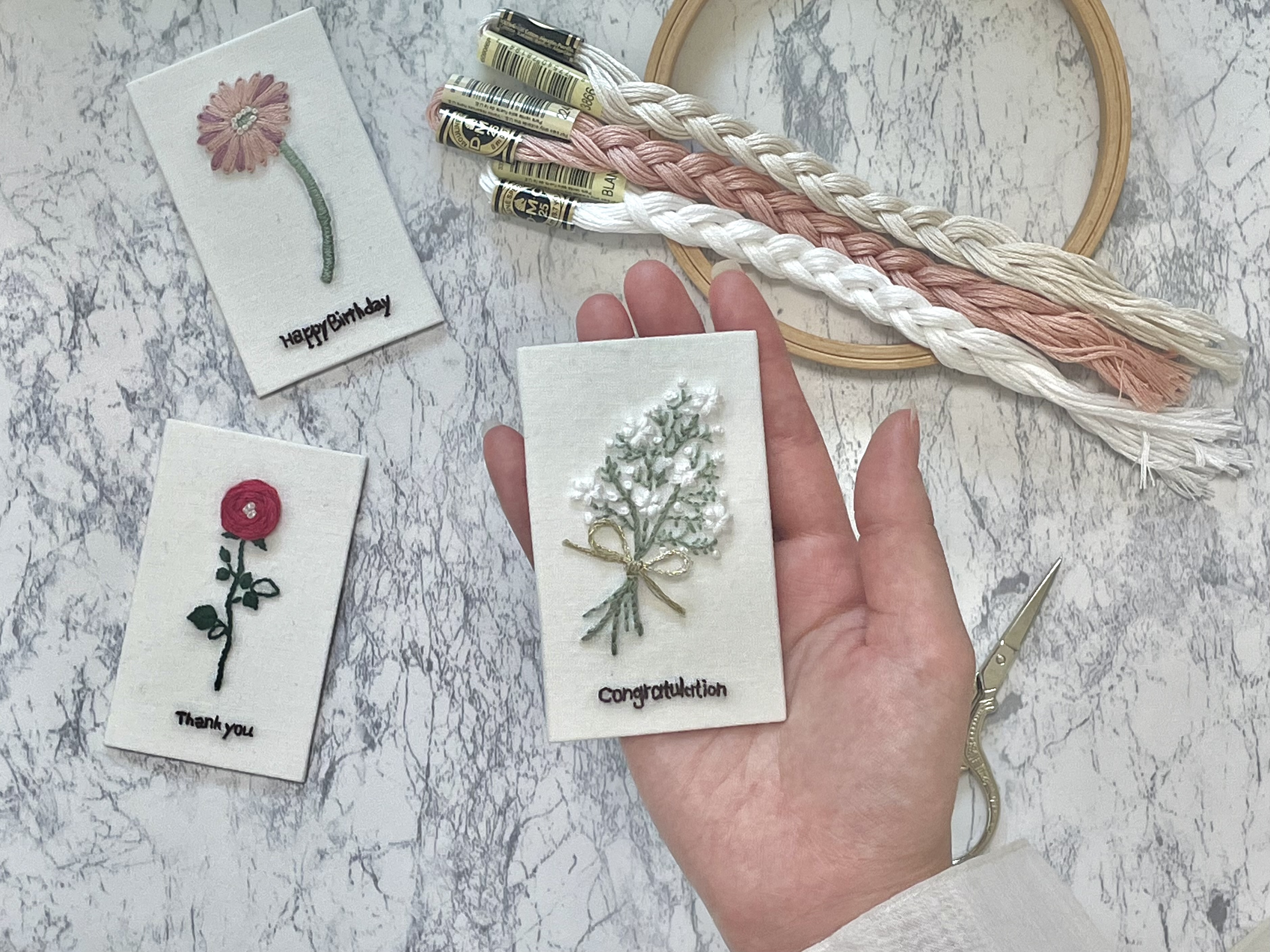 【世界に１つのプレゼント】基本の8つのステッチでつくる、刺繍カード講座の紹介画像5