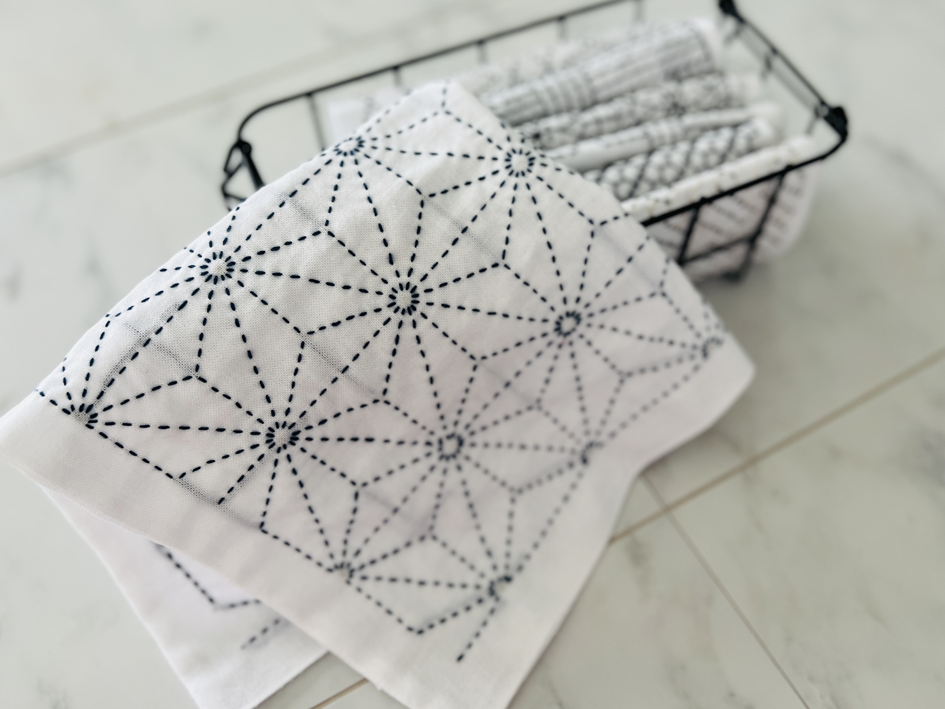  刺し子図案「麻の葉」のマスター講座