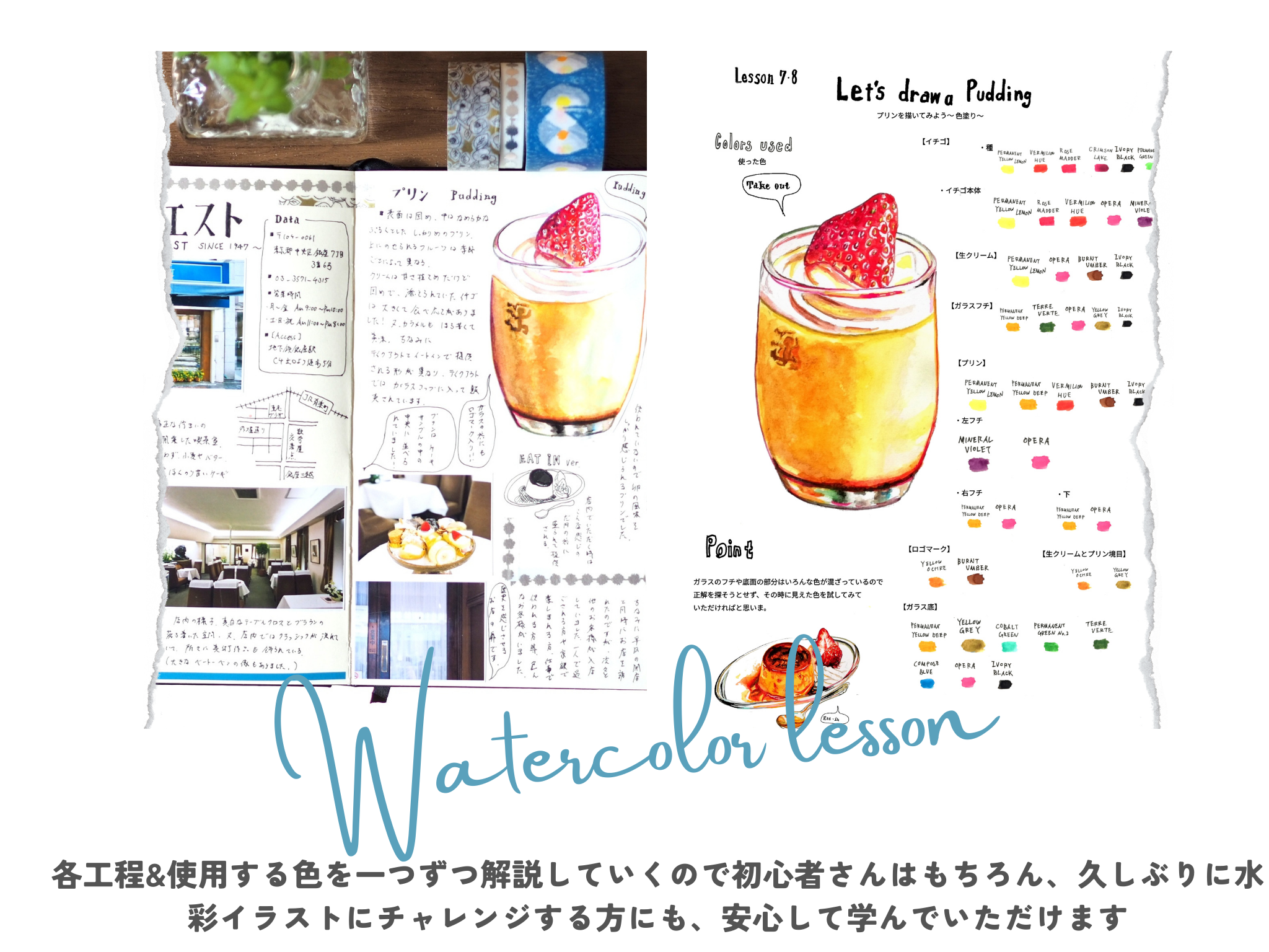 水彩絵の具で描く kinokkoのスイーツイラスト&ノート講座の紹介画像9