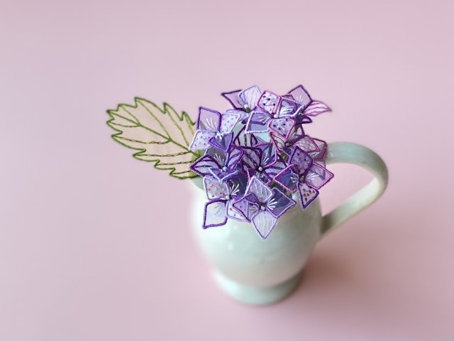 オーガンジーで作る、紫陽花の立体刺繍講座の紹介画像1