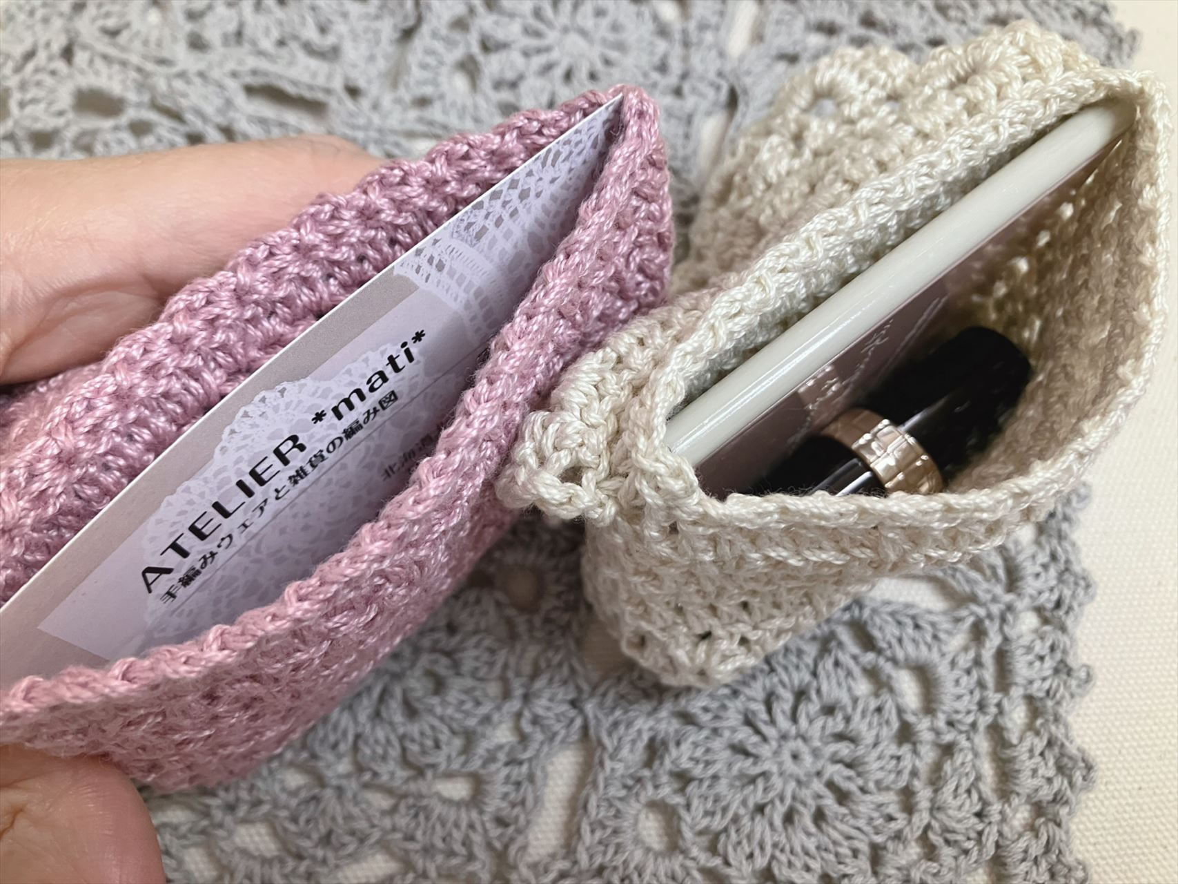 ATELIER*mati*のかぎ針編み小物制作講座〜手乗りサイズの巾着とポーチ〜の紹介画像4