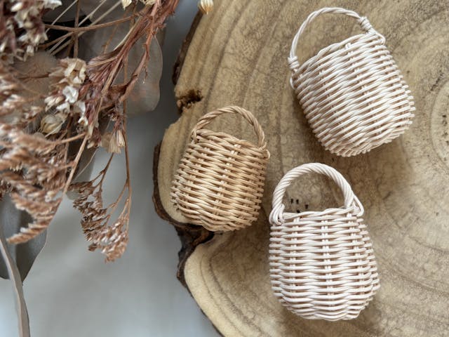 ラタンで作る ミニかご制作講座 3種