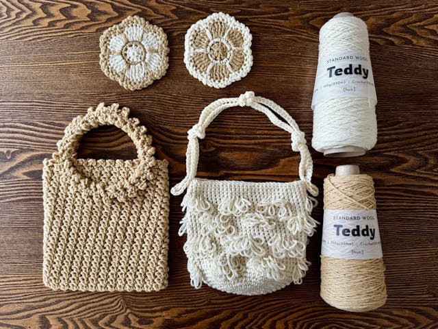 uzu.が教える！かぎ針編みで作る、3種類のかわいい小物制作講座 （ミニバック・コースター）