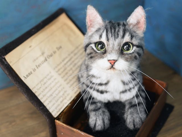 羊毛フェルトで作る！リアルなサバトラ猫制作講座