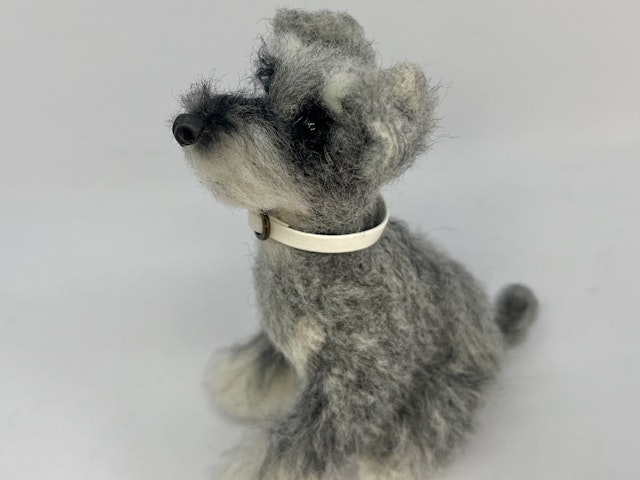 羊毛フェルト　ミニチュアシュナウザー　3点 羊毛フェルト ミニチュアシュナウザー 3点 【コースレッスン