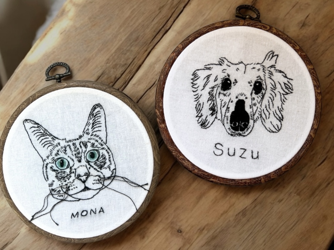 線画で描く うちの子刺繍 〜壁掛けインテリア講座〜の紹介画像2