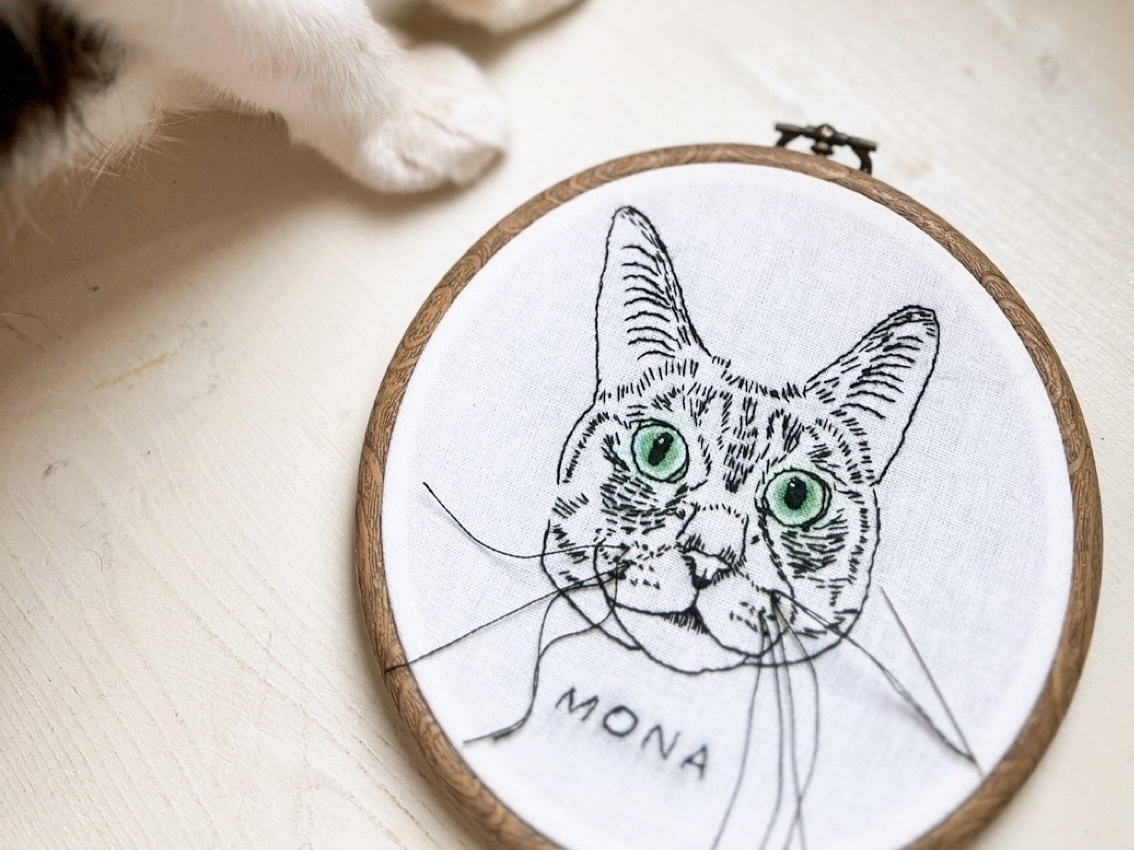 線画で描く うちの子刺繍 〜壁掛けインテリア講座〜の紹介画像5