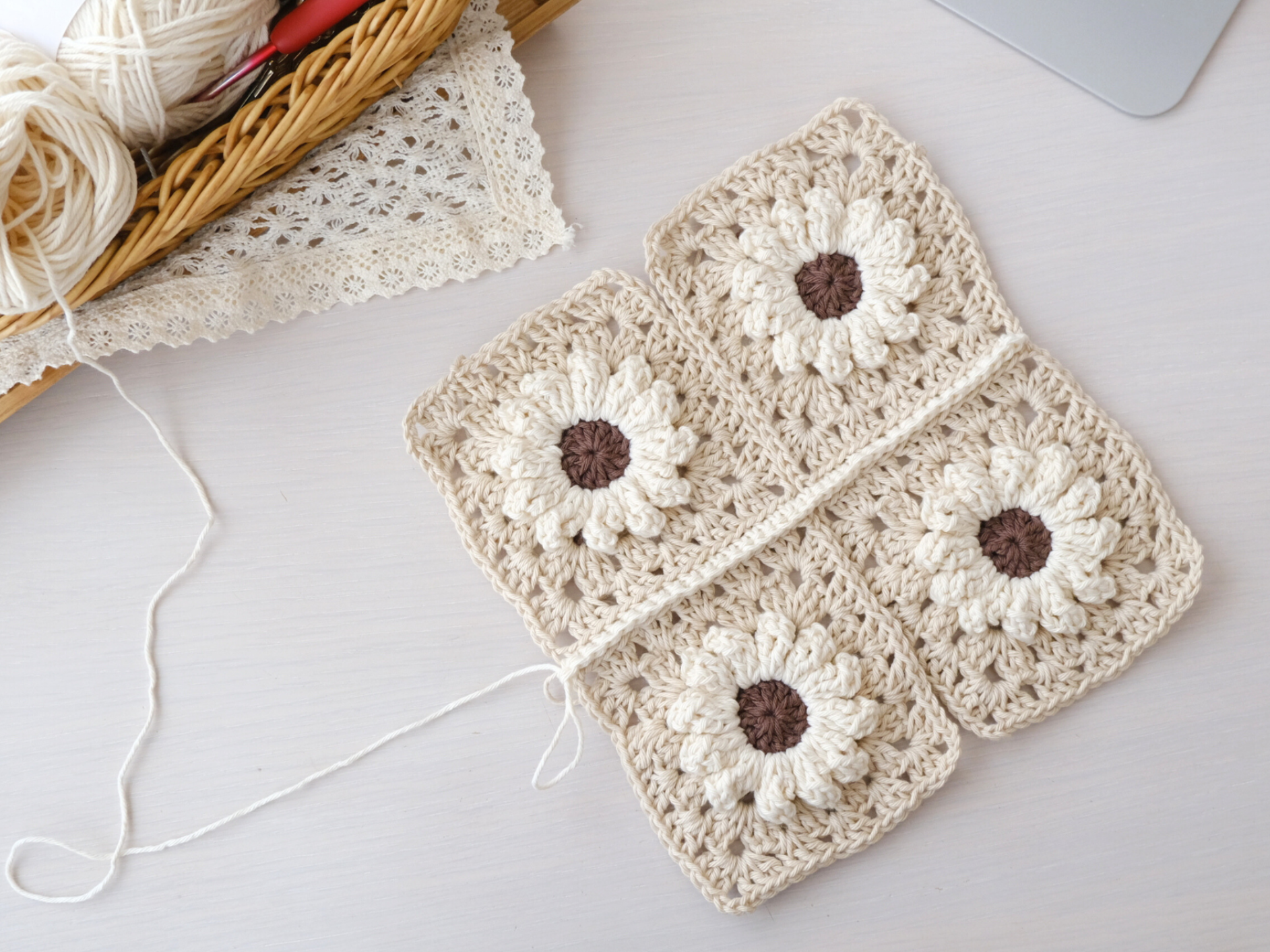 かぎ針の基本から学べる ぷっくりお花のモチーフバッグ講座 の紹介画像5