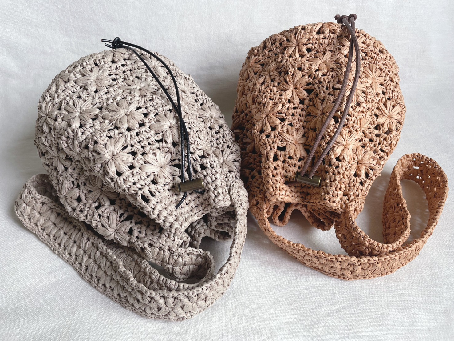 かぎ針編み 花模様編みのきんちゃくバッグの作り方【編み図付き】の紹介画像4