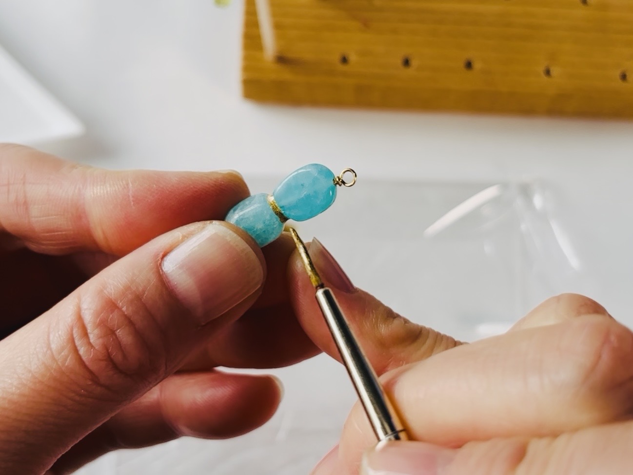 可愛く揺れる 天然石の金継ぎアクセサリーチャーム作り講座の紹介画像6