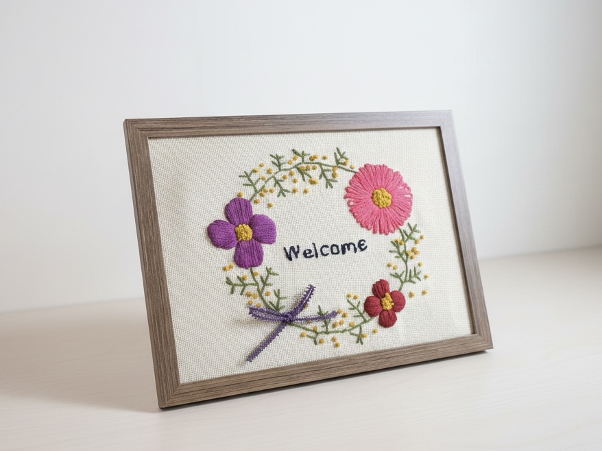 心がほどけるふっくら刺繍ワーク講座「野花のリース」の紹介画像2