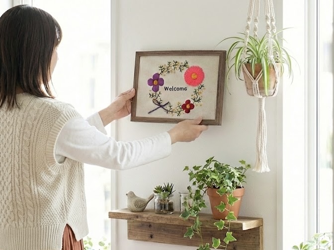 心がほどけるふっくら刺繍ワーク講座「野花のリース」の紹介画像3