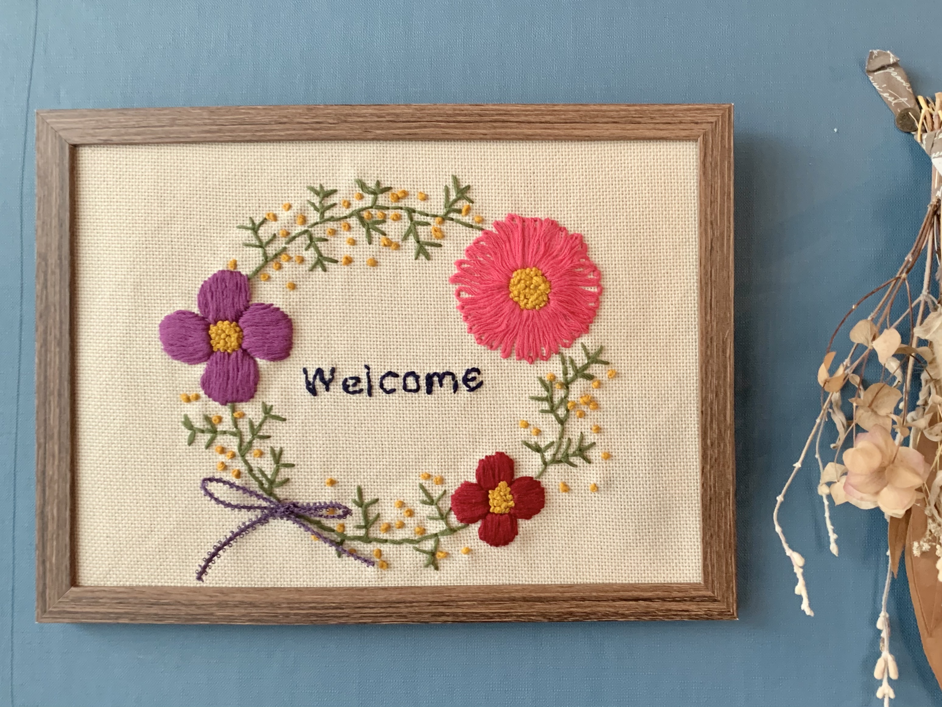 はじめてでも作れる　野花リースのアニバーサリーボード刺繍講座の紹介画像6