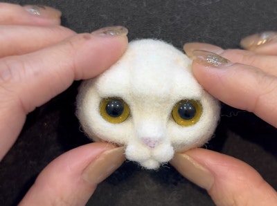 羊毛フェルトで作る「茶白猫フレーム」講座の紹介画像6