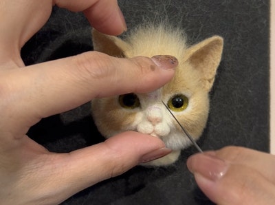 羊毛フェルトで作る「茶白猫フレーム」講座の紹介画像12