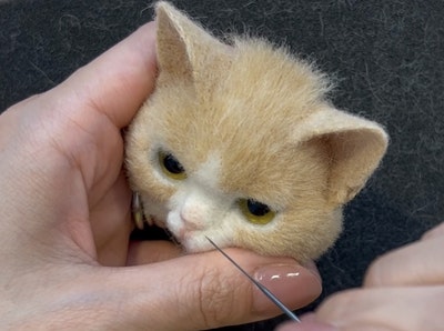 羊毛フェルトで作る「茶白猫フレーム」講座の紹介画像13