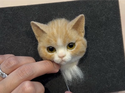 羊毛フェルトで作る「茶白猫フレーム」講座の紹介画像16