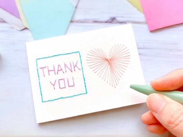 ハートのミニカード(練習)の画像