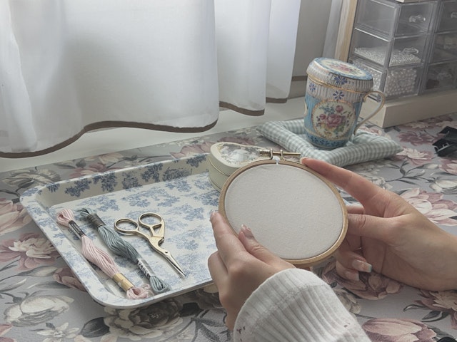 刺繍を始める準備の画像