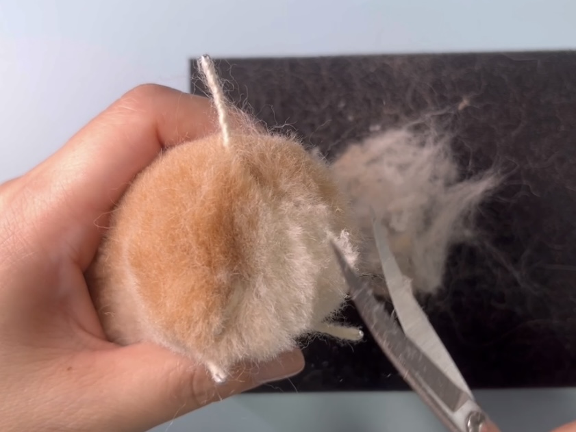 お尻まわりの植毛と毛のカットの画像