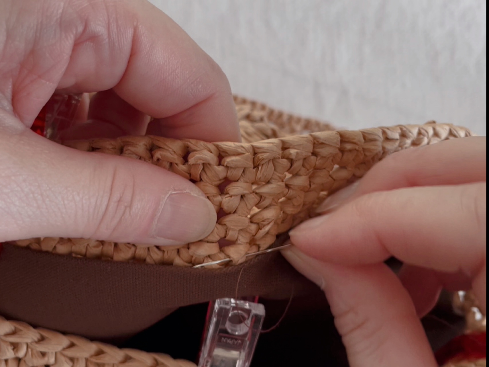 ショルダーと内布の付け方、仕上げの画像