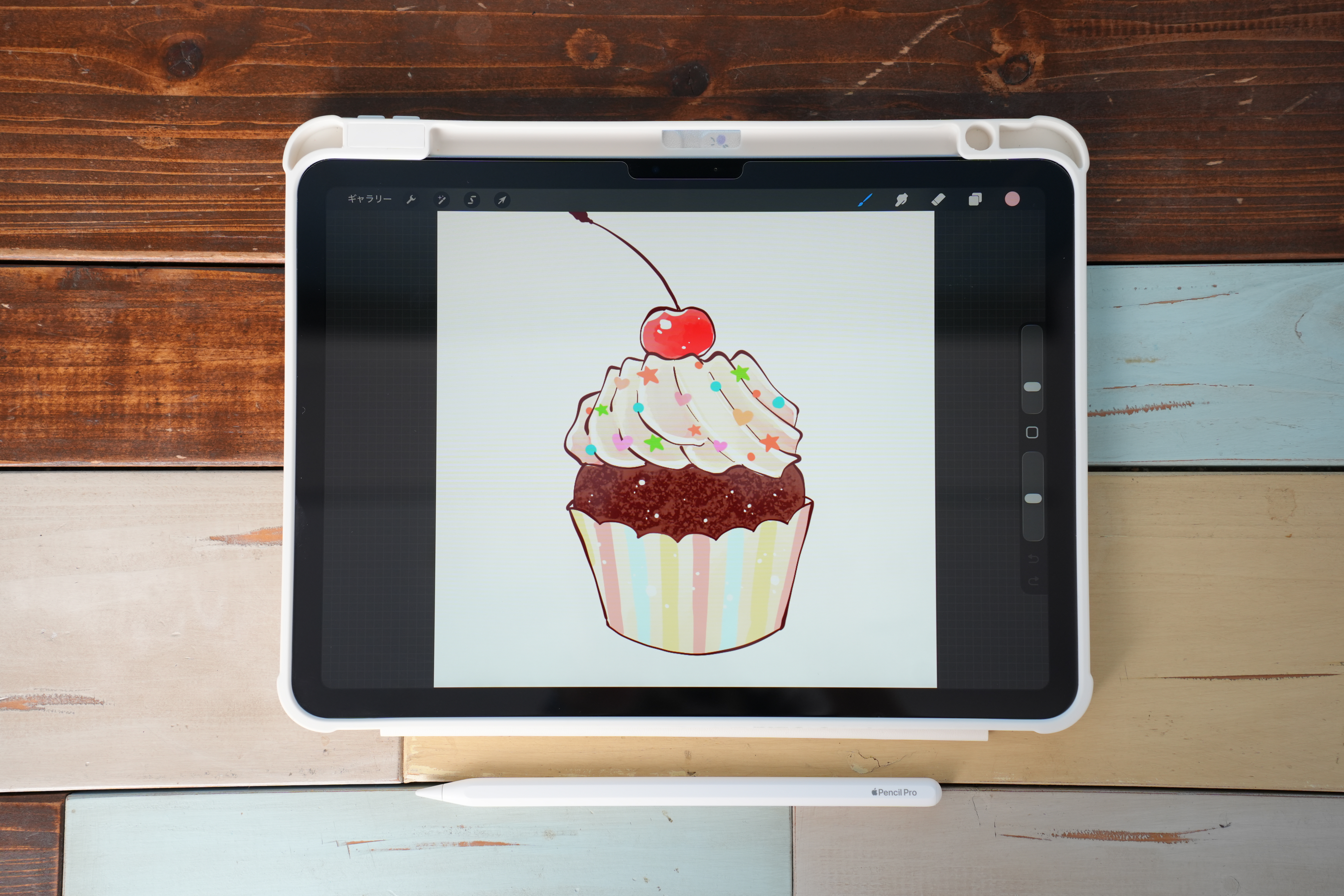 おいしそうに見える！ カップケーキ描き方の画像