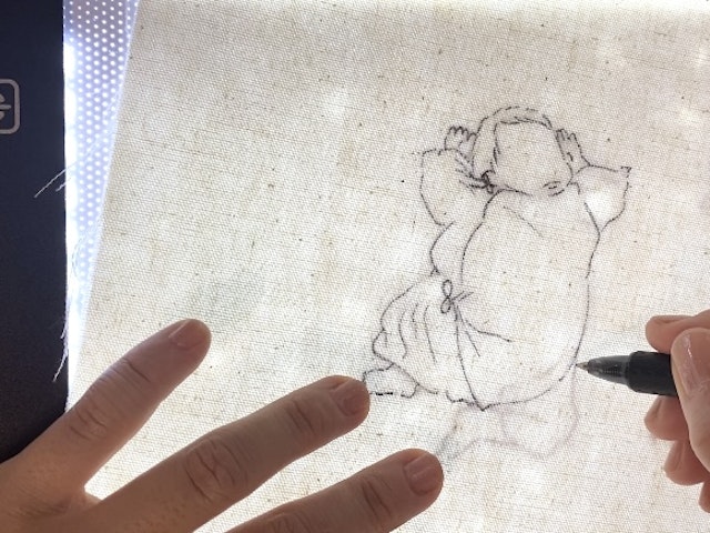 布へ図案を写すの画像