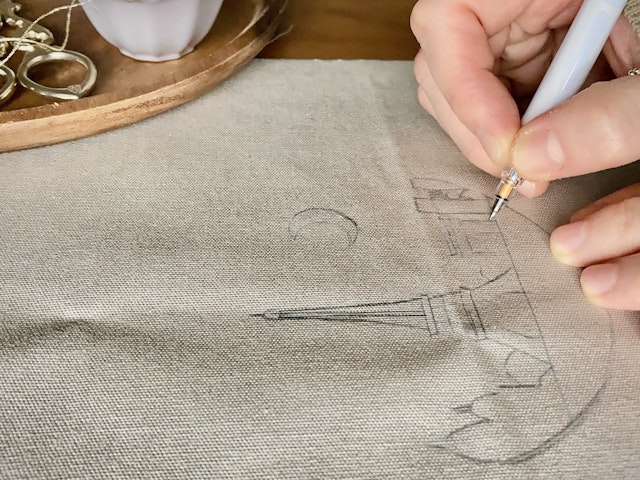 刺繍の準備の画像